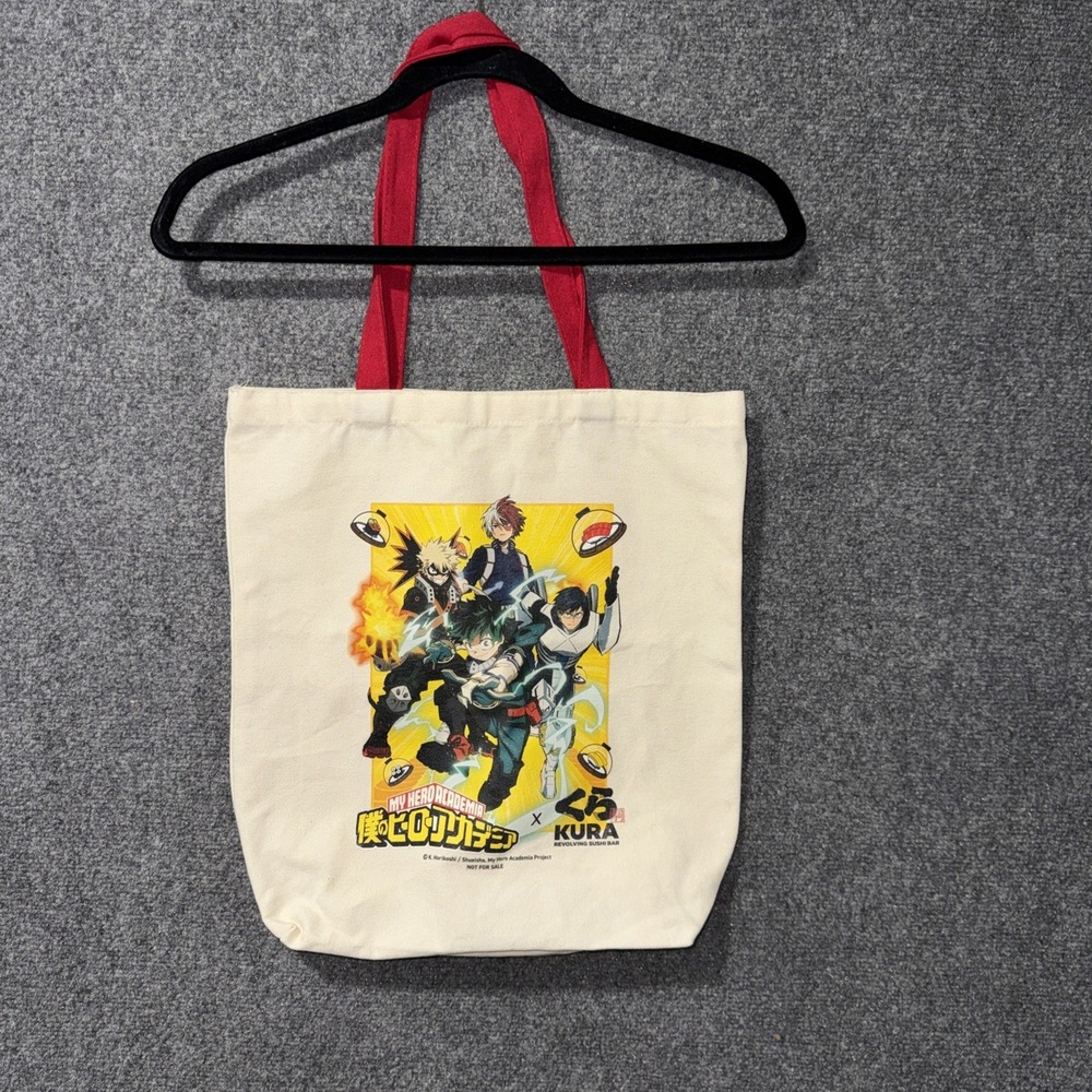 My Hero Academia Kura Sushi Tote Bag Canvas Anime Deku Bakugo Todoroki Promo - Picture 1 of 7